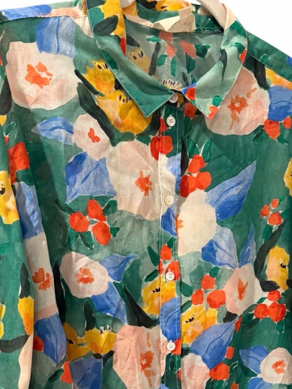 Sezane Button Down Shirt Delphe Floral Print, sz 12 US / 44 FR - Picture 10 of 10